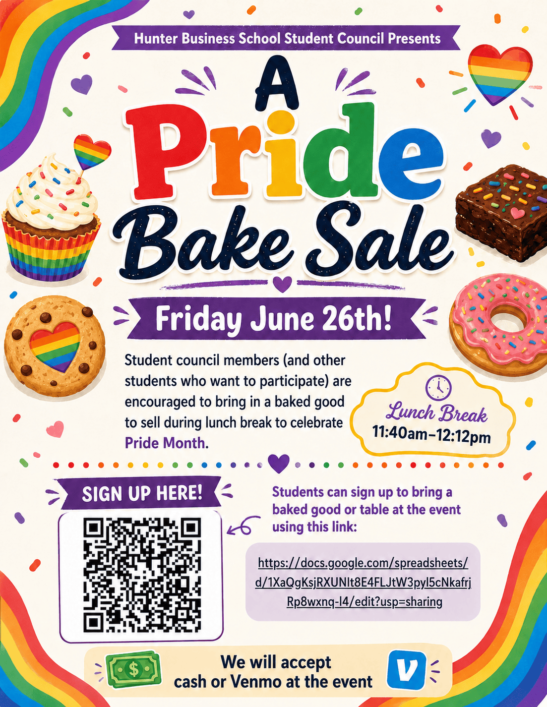 Hunter Business School Pride Bake Sale